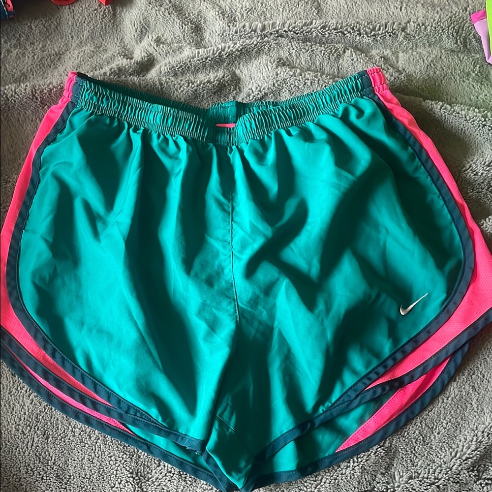 Nike Green and Pink Athletic Shorts Lightweight Workout Essential